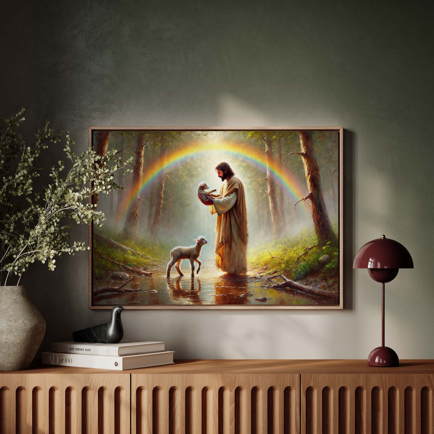 Jesus, Den gode herden Poster, Herren är min herde oljemålning.