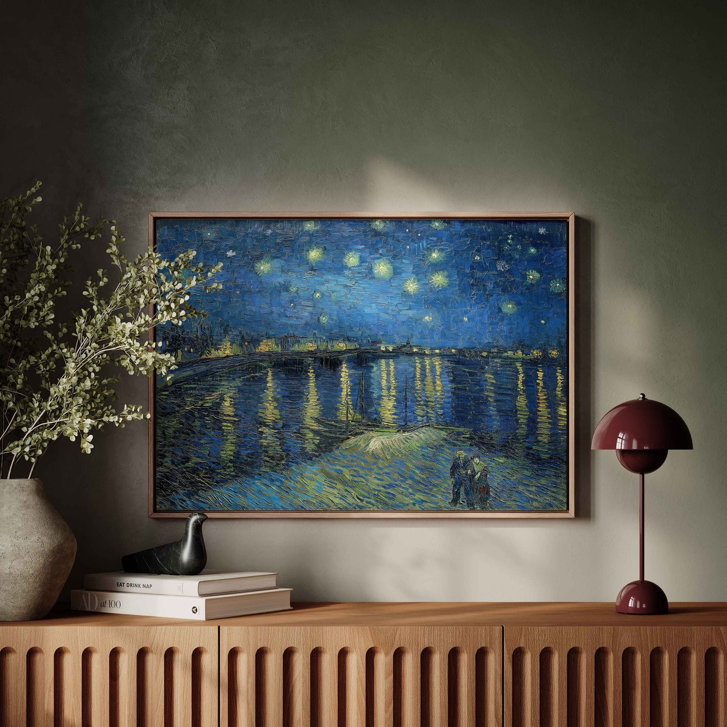 Exklusiv inramad canvastavla i stort format.Starry Night av Vincent van Gogh.