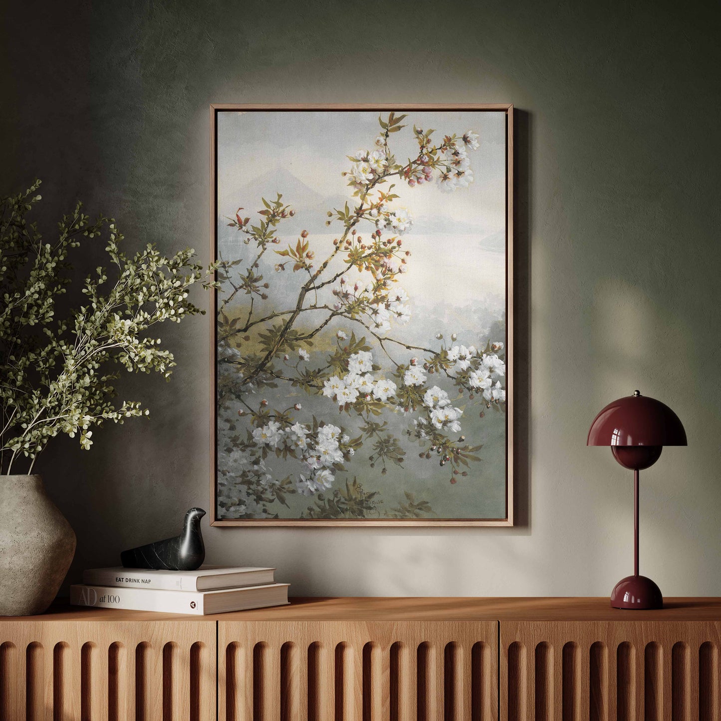 Exklusiv inramad canvastavla i stort format. Cherry blossom.