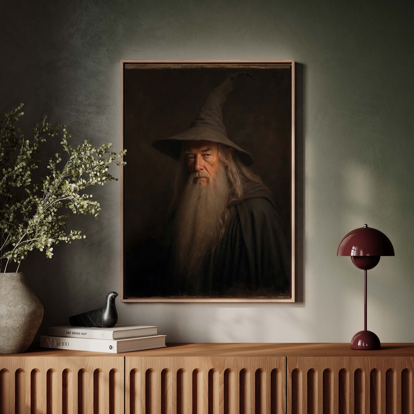 Exklusiv inramad canvastavla i stort format. Sagan om Ringen inspirerat porträtt i fantasymotiv.