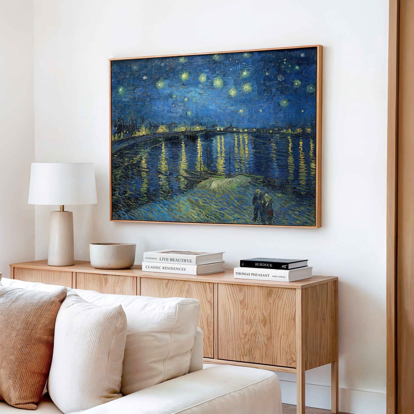 Exklusiv inramad canvastavla i stort format.Starry Night av Vincent van Gogh.