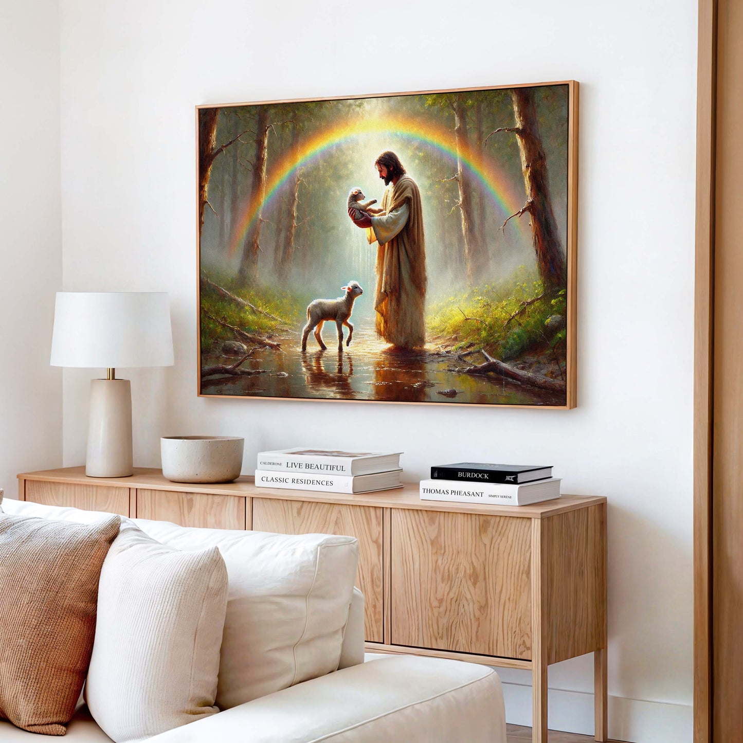 Jesus, Den gode herden Poster, Herren är min herde oljemålning.