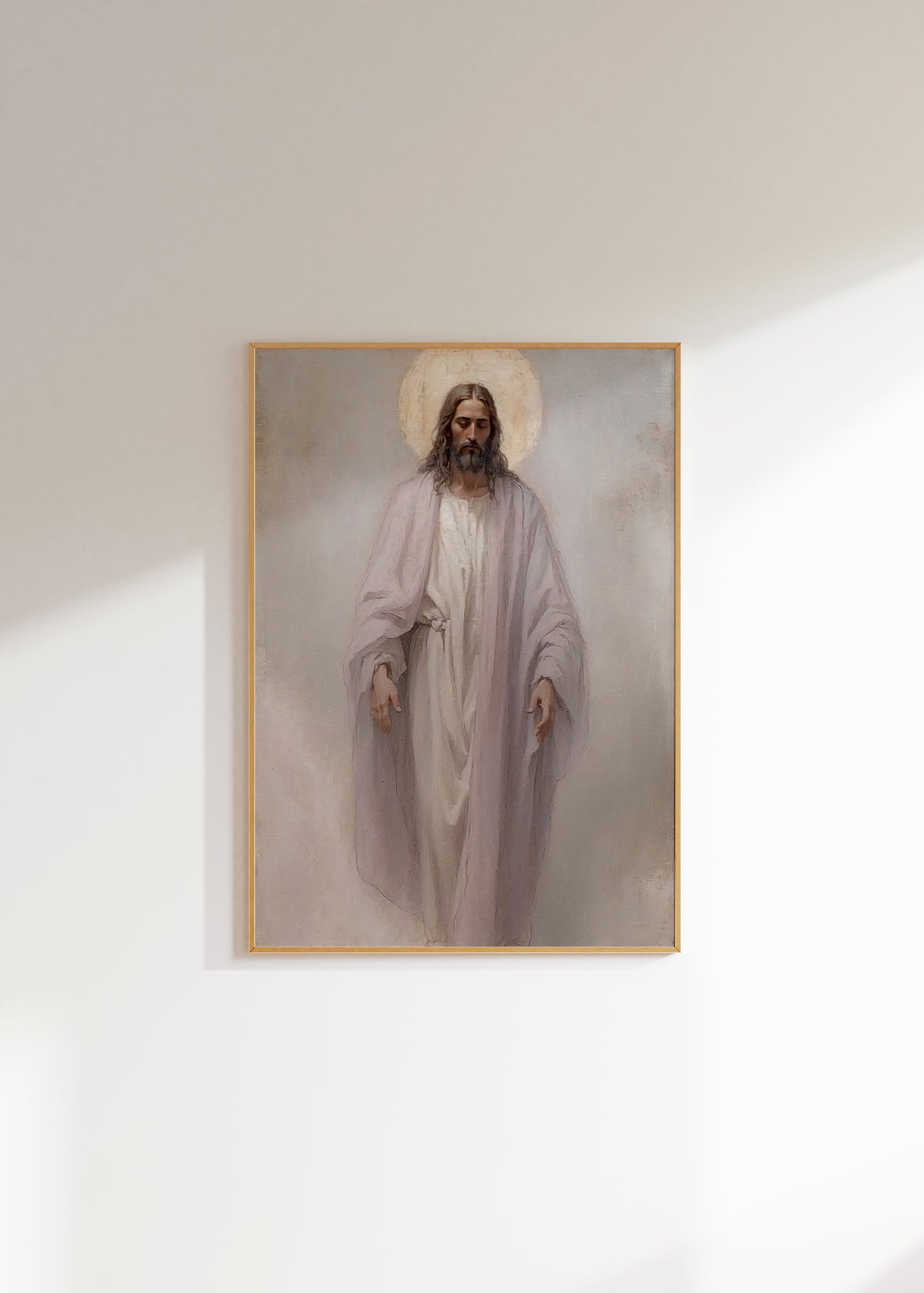 Poster, Jesus med gloria, oljemålning.