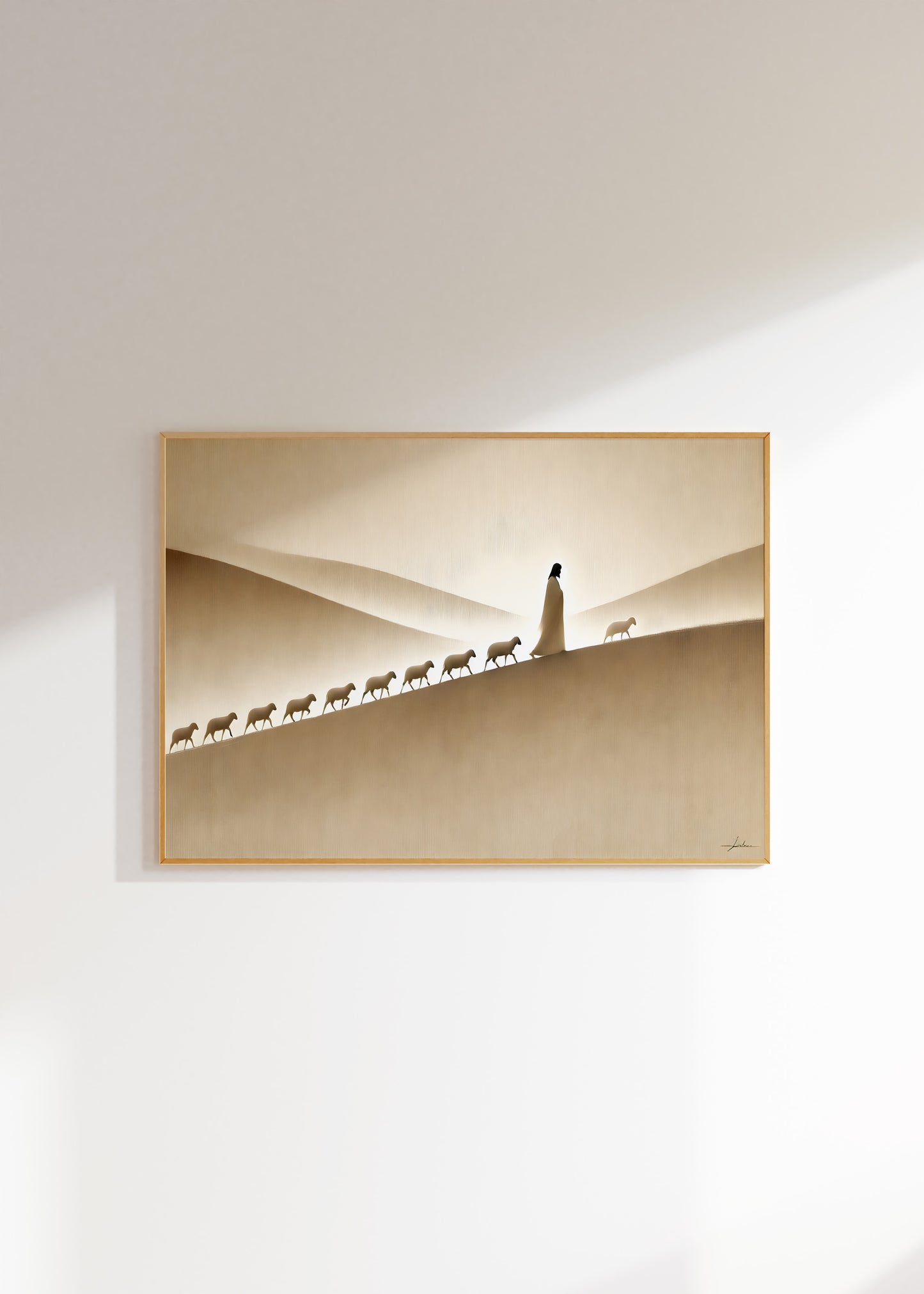Herren är min herde, minimalistisk kristen poster.