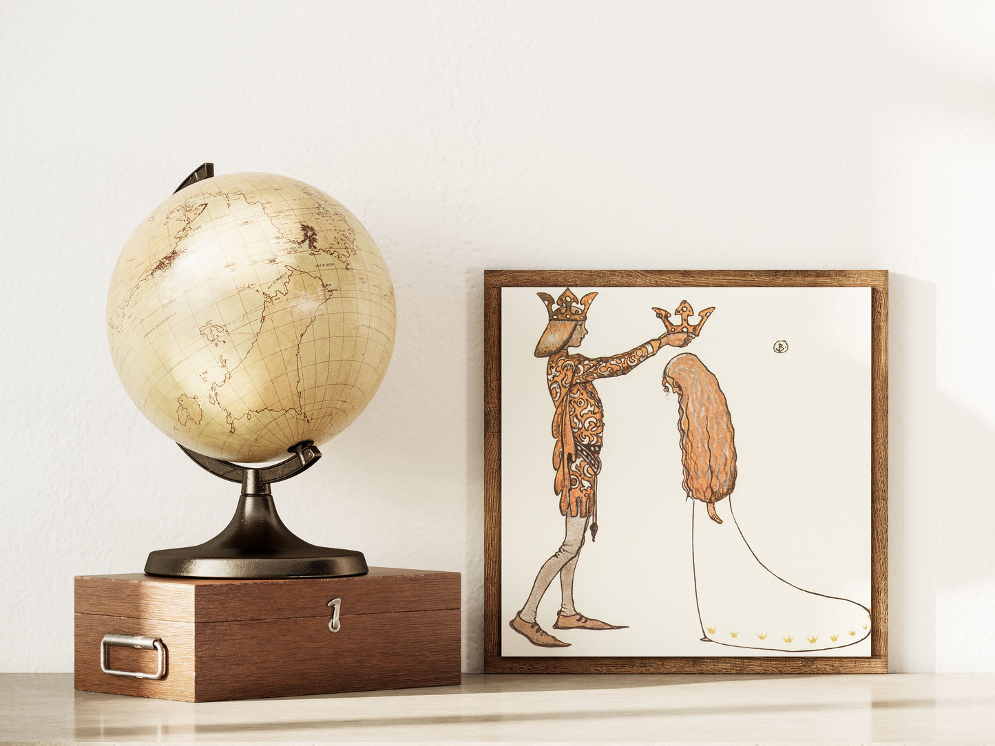 Klassisk poster av John Bauer, prins och prinsessa.
