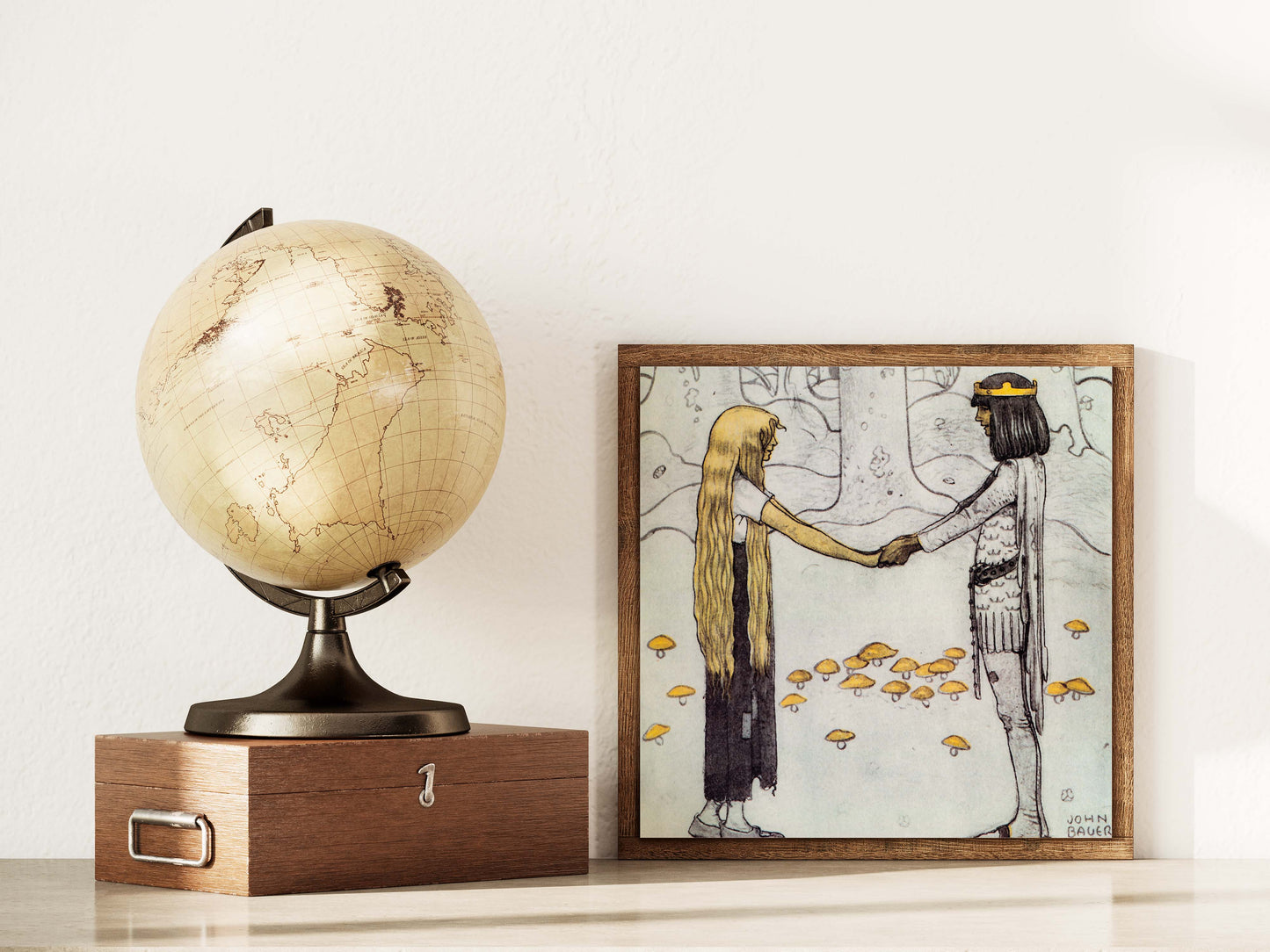 Klassisk poster av John Bauer, prins och prinsessa.