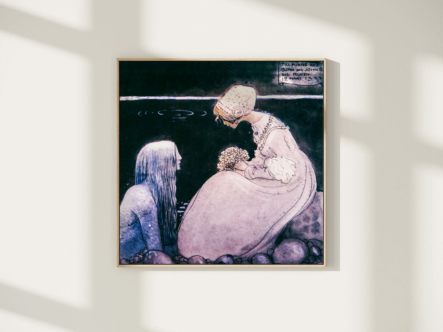 John Bauer poster, näcken och flicka.