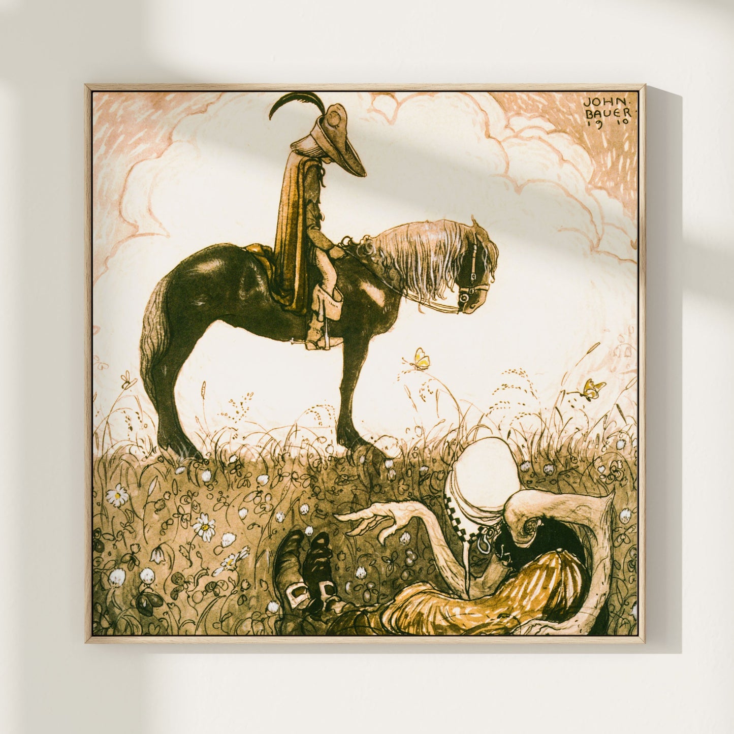 Häxan och prinsen, illustration av John Bauer.