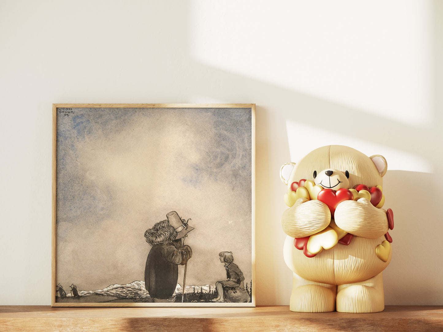 John Bauer poster, gammal man och pojke.