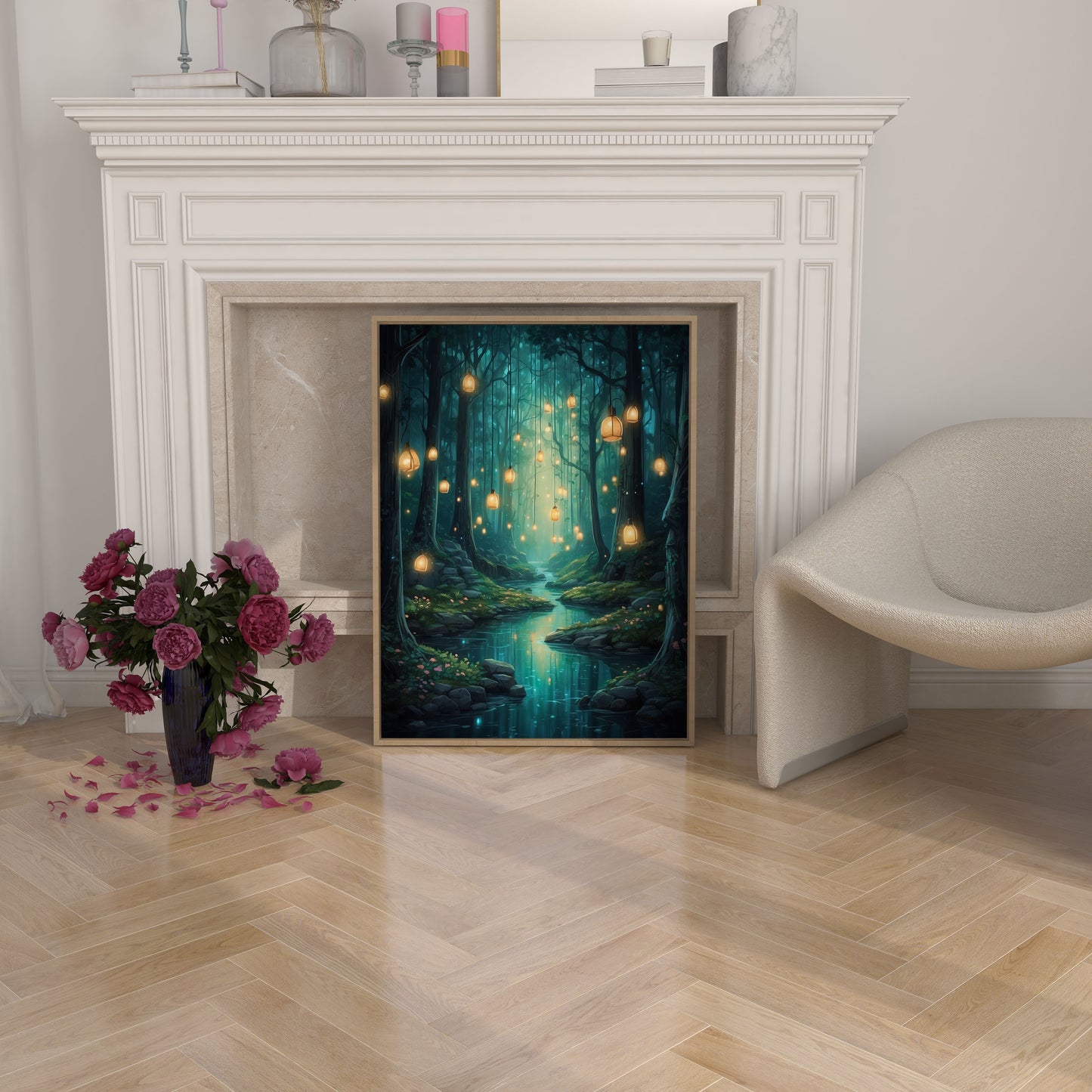 Poster, magisk spirituell skog.