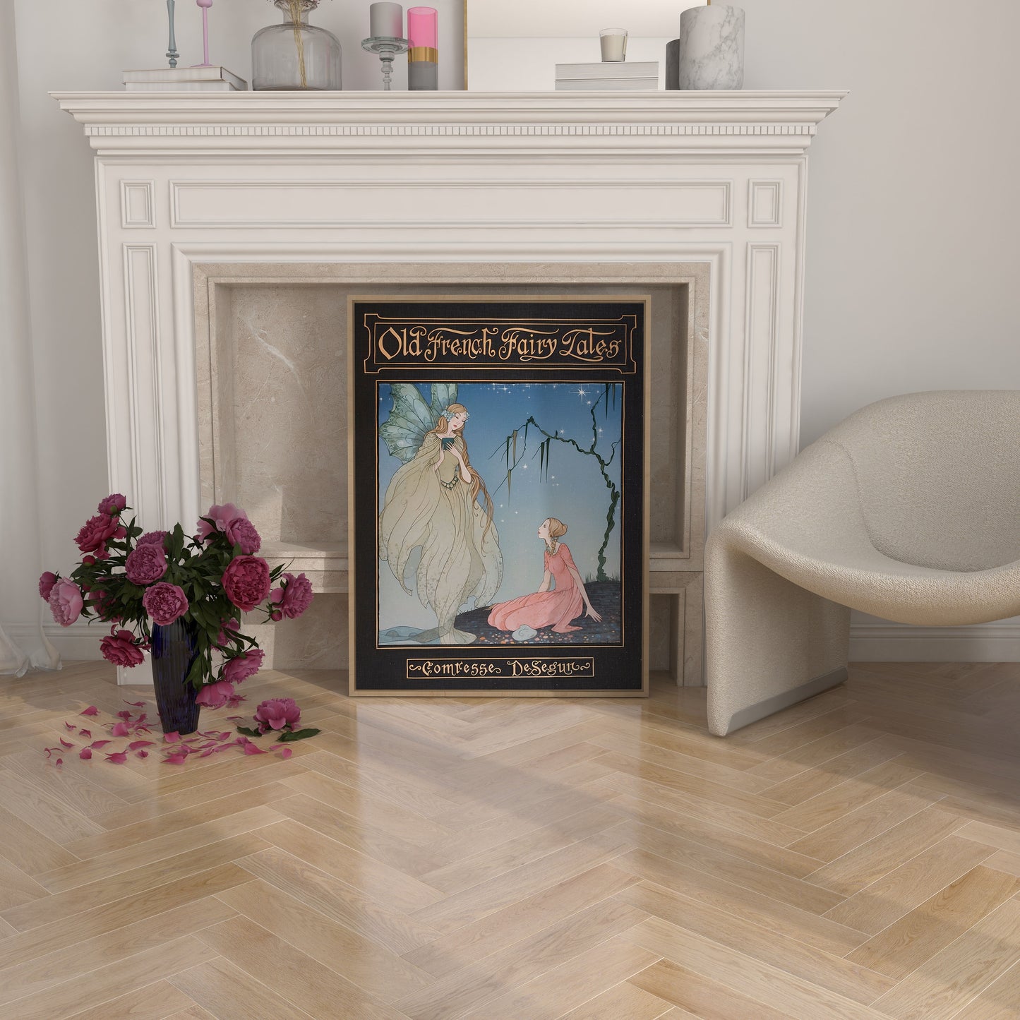 Poster, vintage bokomslag, old french fairy tales.