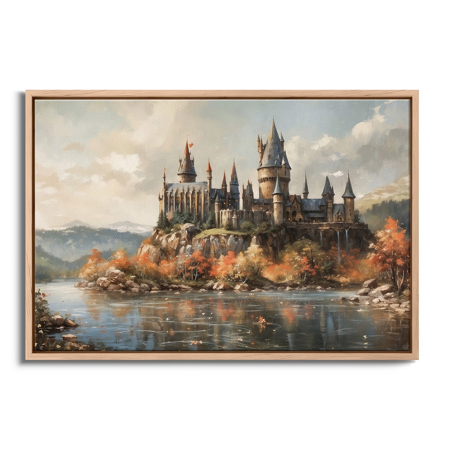 Exklusiv inramad canvastavla i stort format. Fantasymotiv "Wizard School".