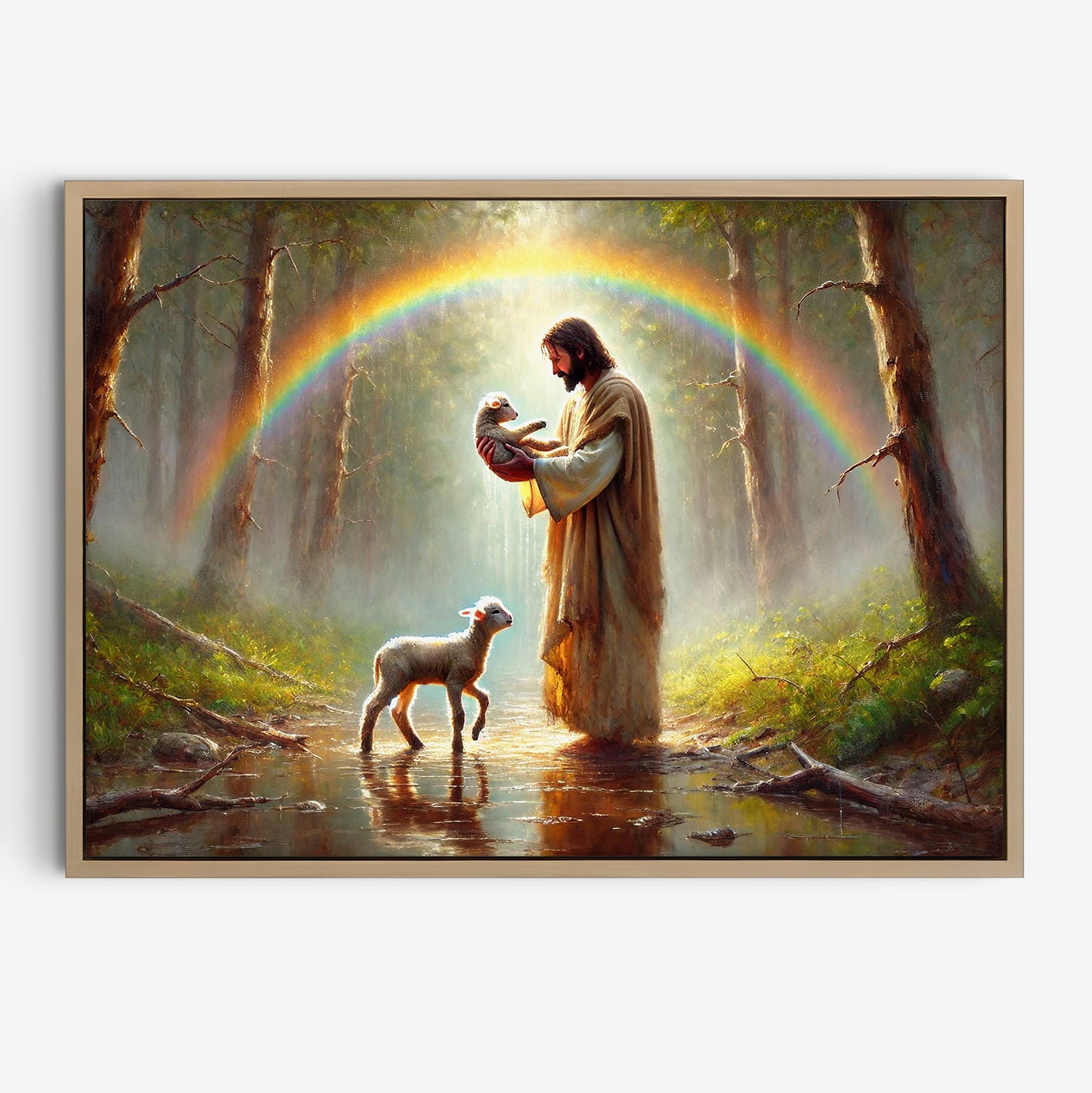 Jesus, Den gode herden Poster, Herren är min herde oljemålning.