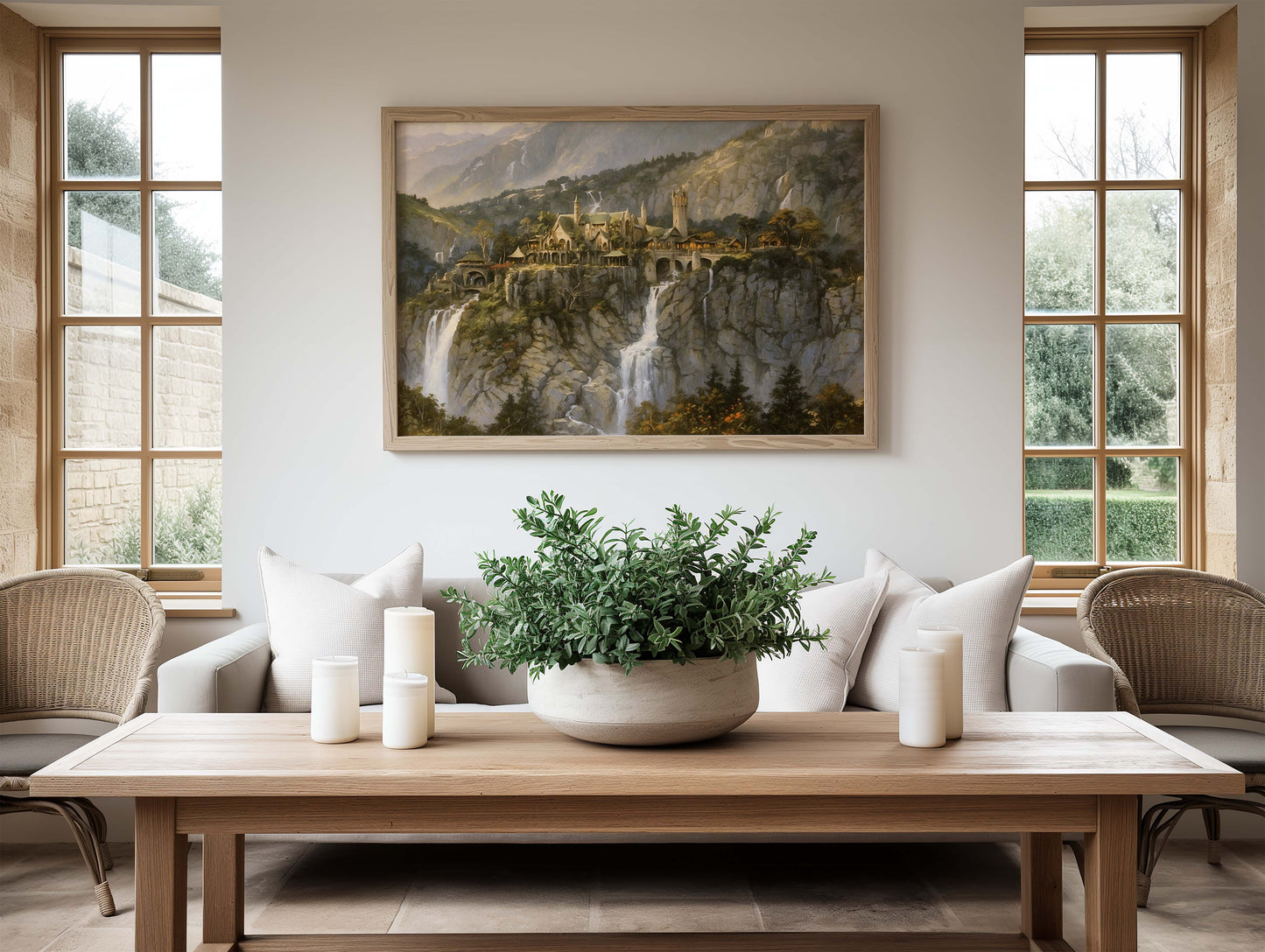 Sagan om Ringen inspirerad målning, Rivendell.