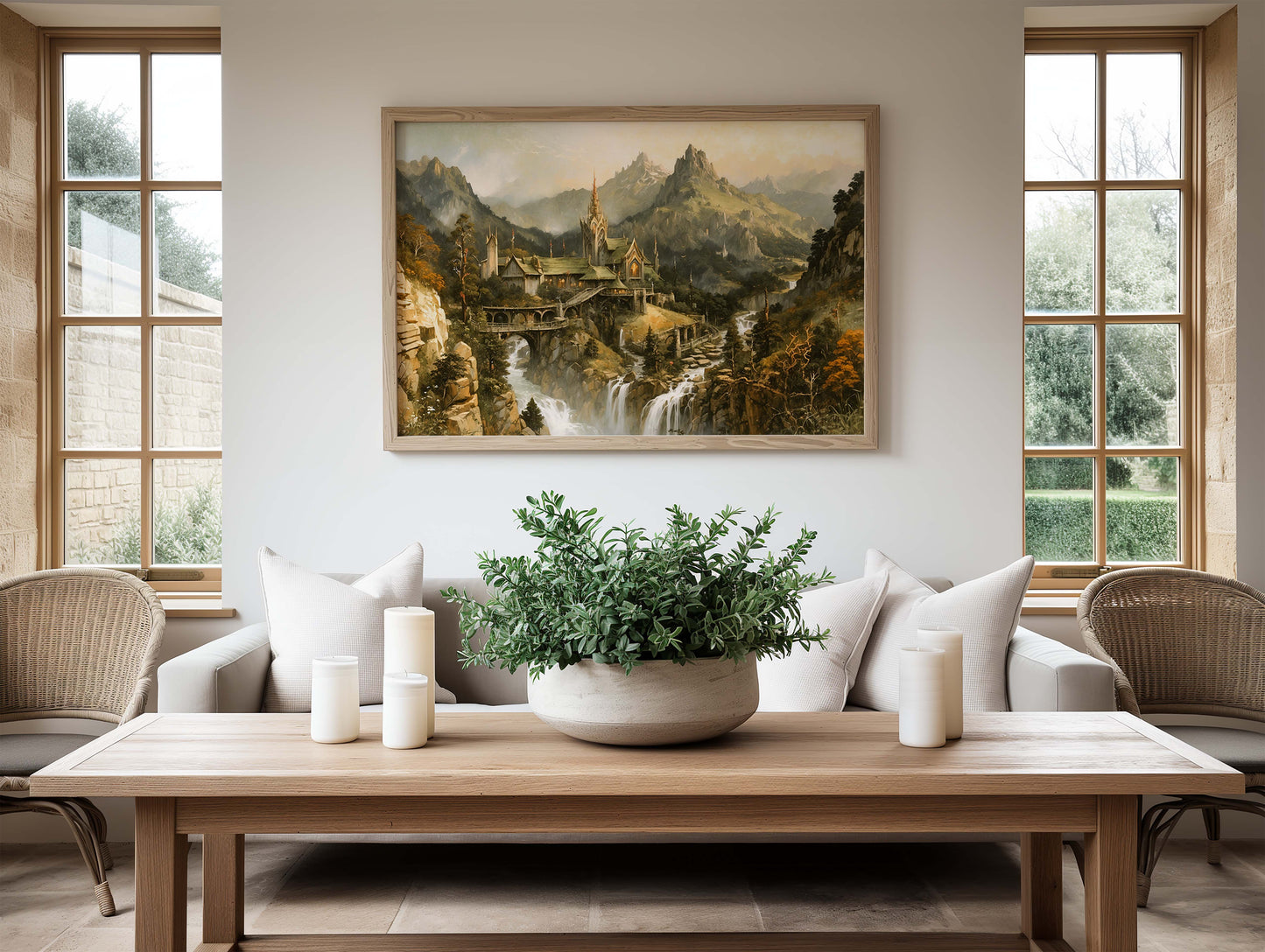 Sagan om Ringen inspirerad poster, Rivendell i höstfärger.