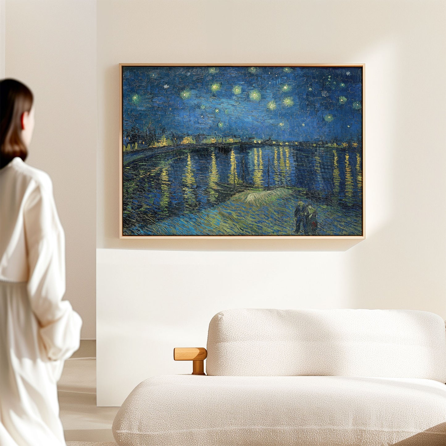Exklusiv inramad canvastavla i stort format.Starry Night av Vincent van Gogh.