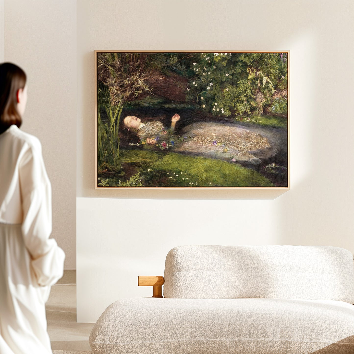 Exklusiv inramad canvastavla i stort format. Ophelia av John Everett Millais.
