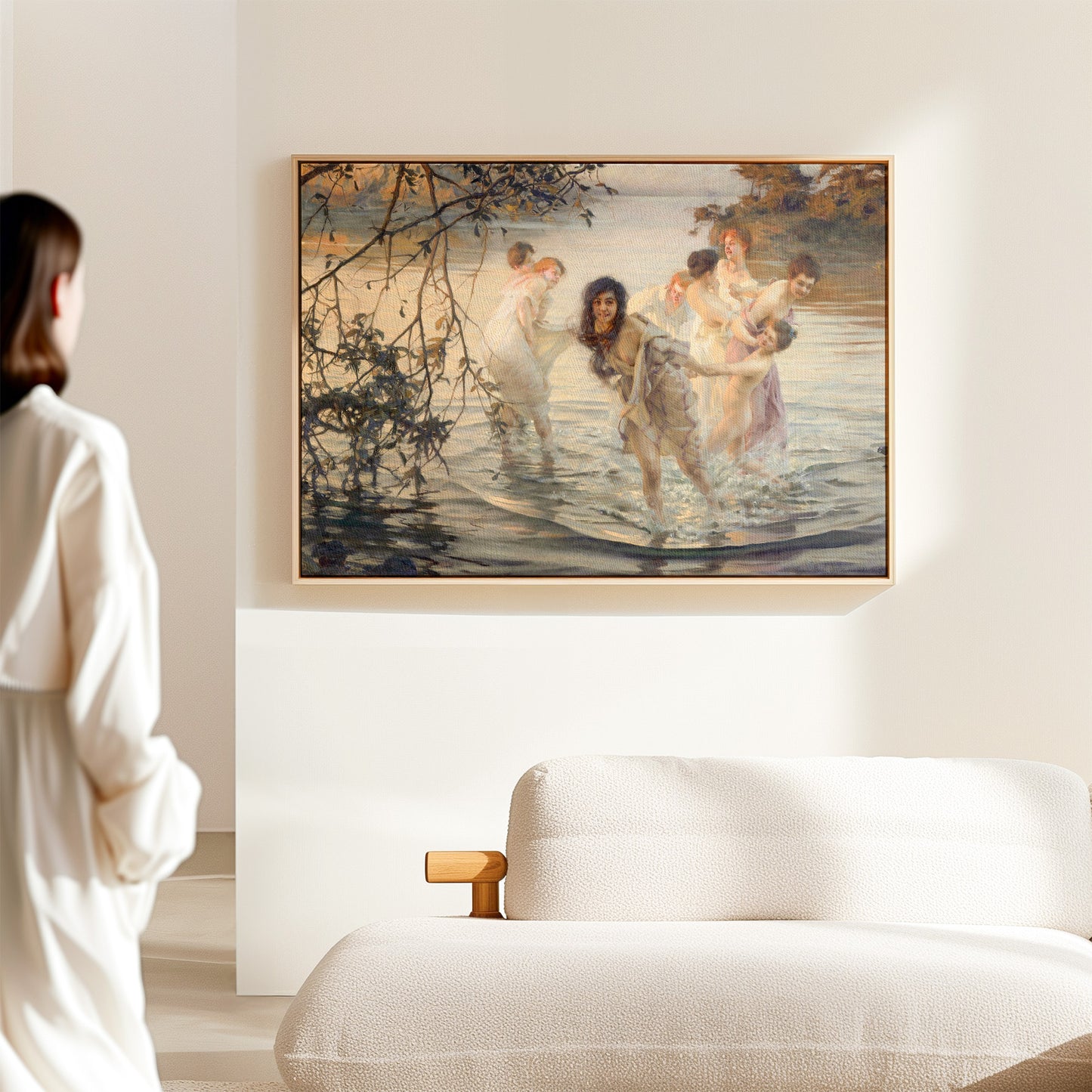 Exklusiv inramad canvastavla i stort format. Bathing Nymphs by Paul Emilé Chabas.