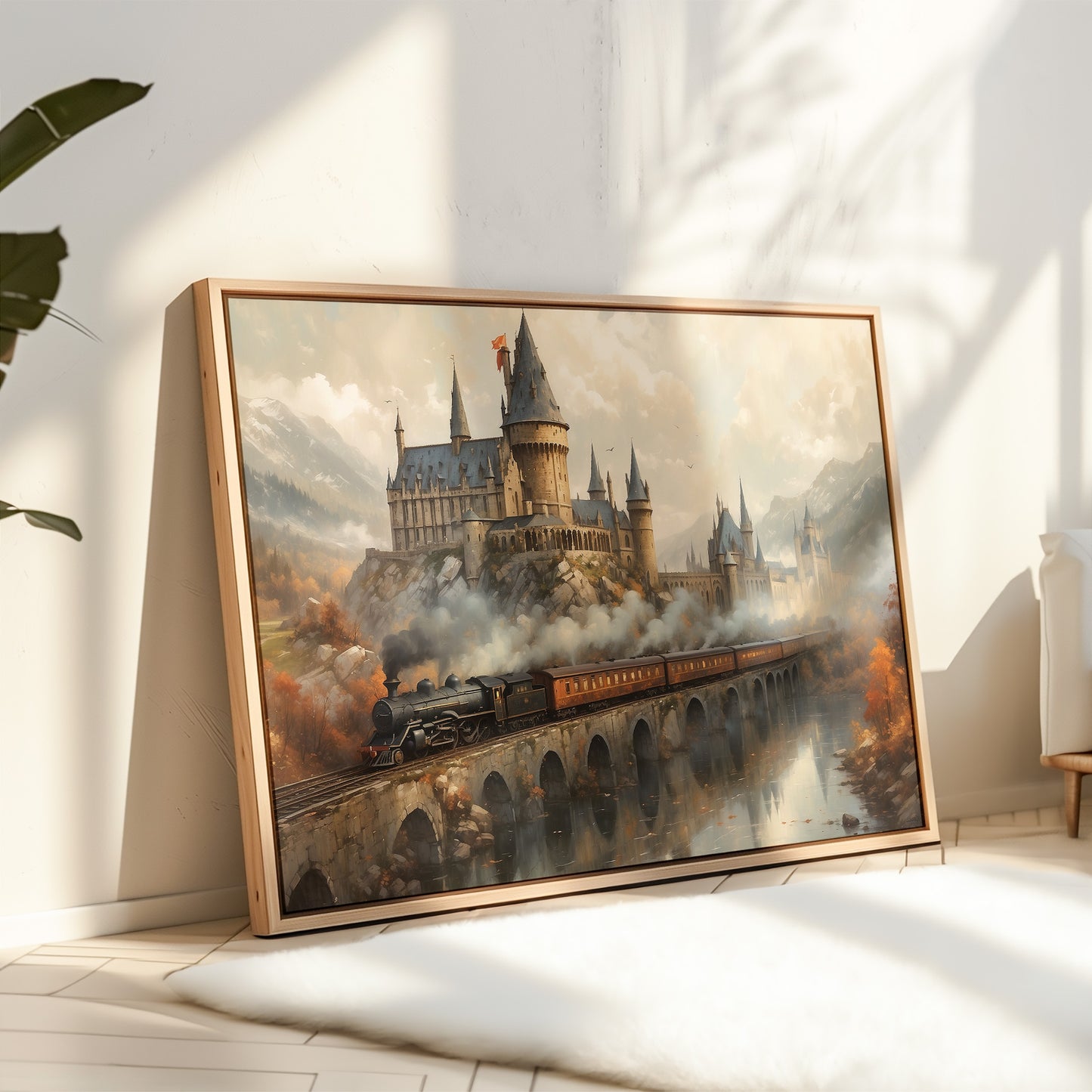 Exklusiv inramad canvastavla i stort format. Fantasymotiv "Wizard School".