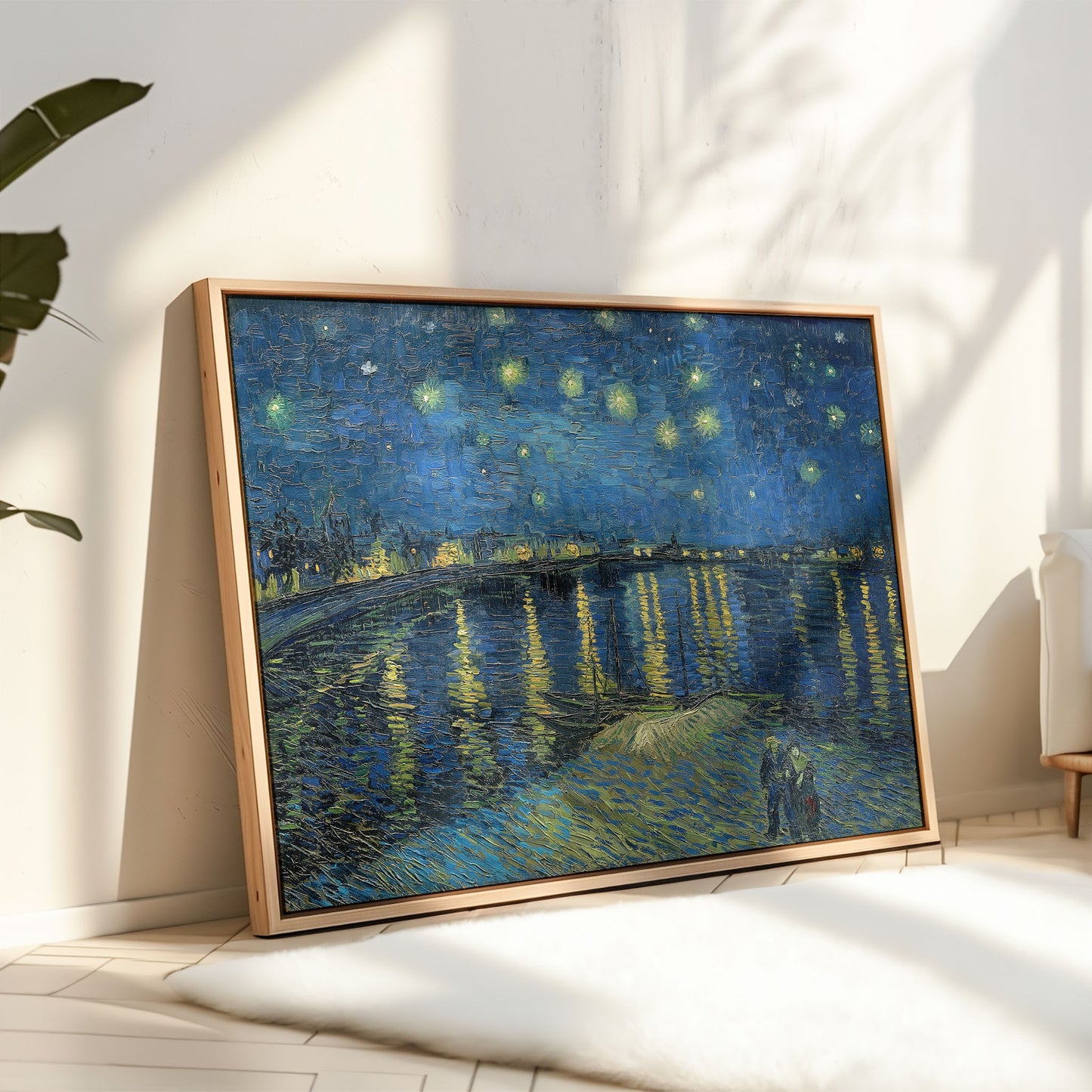 Exklusiv inramad canvastavla i stort format.Starry Night av Vincent van Gogh.