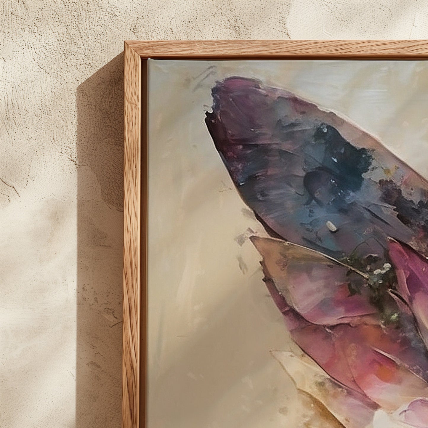 Exklusiv inramad canvas i stort format. Dark fairy oljemålning.