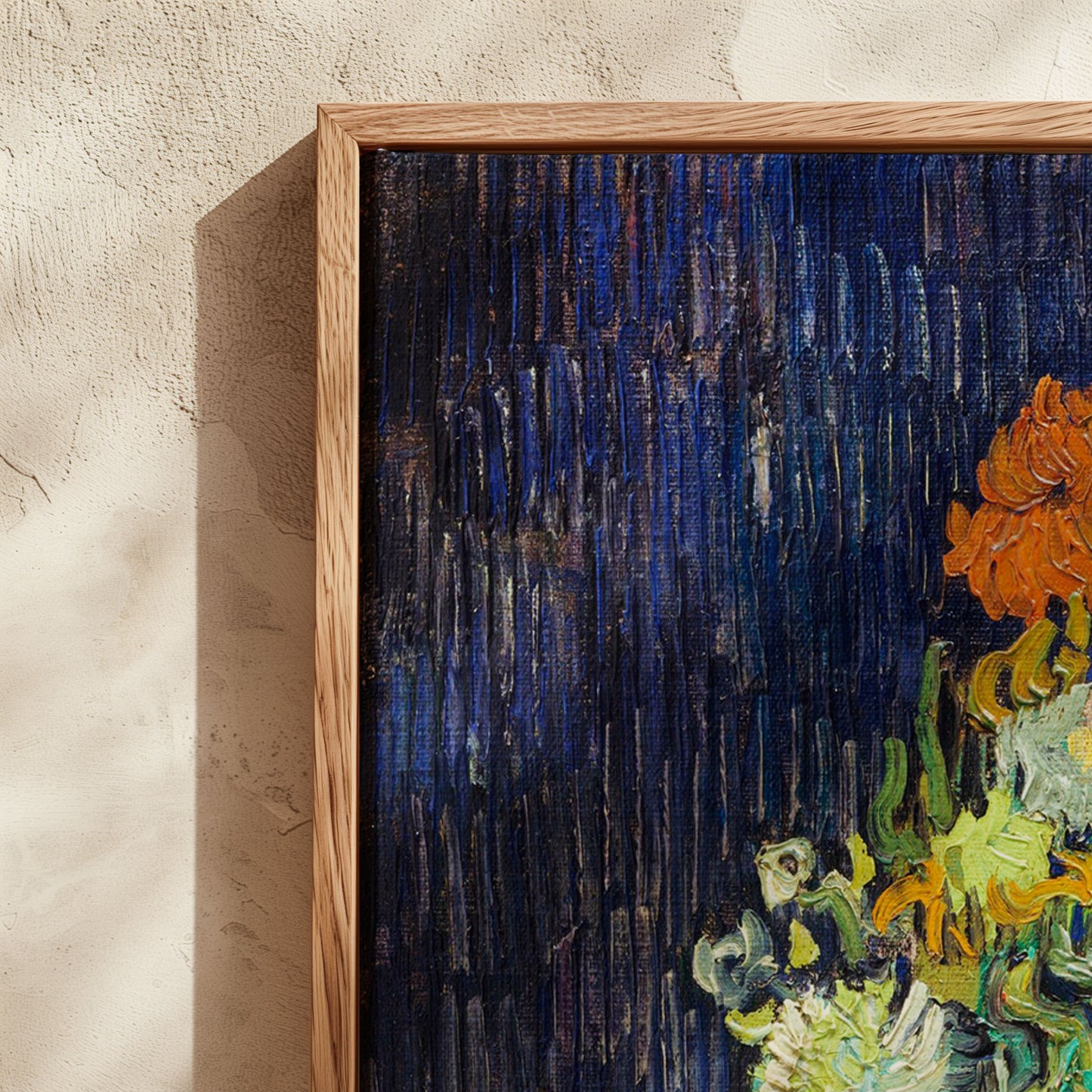 Exklusiv inramad canvastavla i stort format. Blommor i vas av Vincent van Gogh.