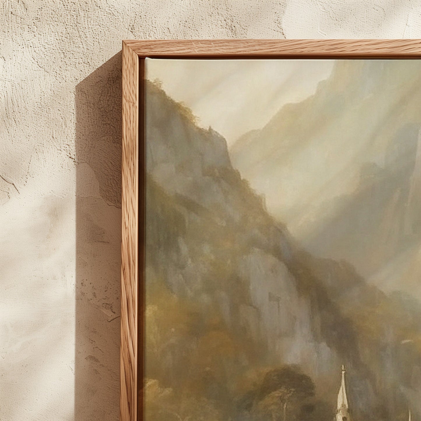 Exklusiv inramad canvastavla i stort format. Fantasymotiv, Rivendell.