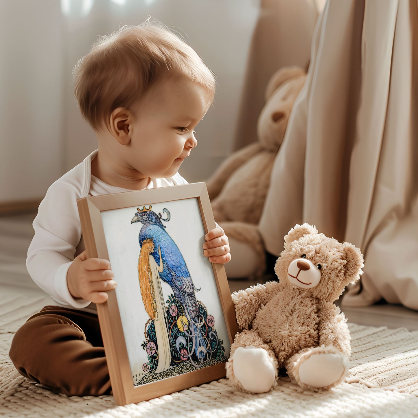 John Bauer poster, prinsessan och fågeln.