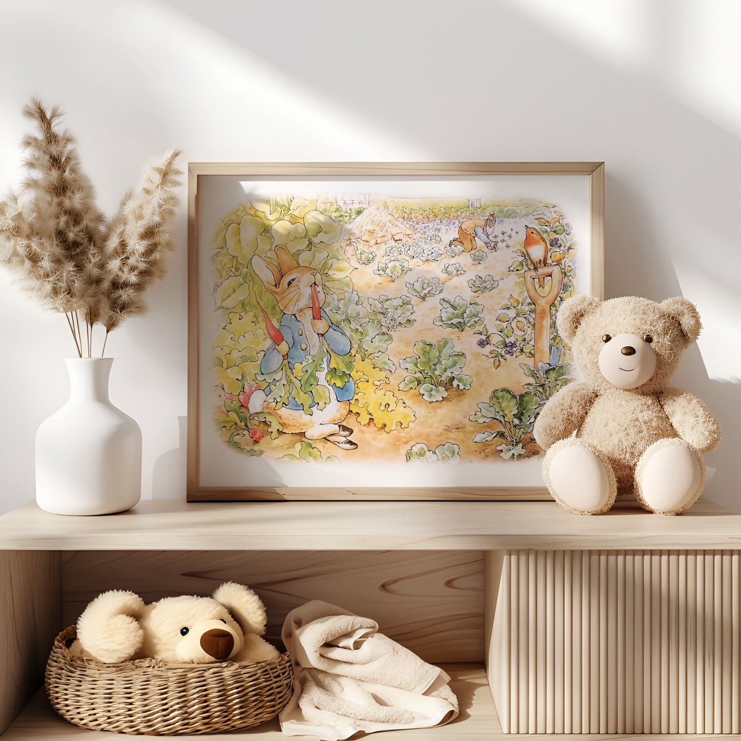 Peter Rabbit illustration för barnrummet.