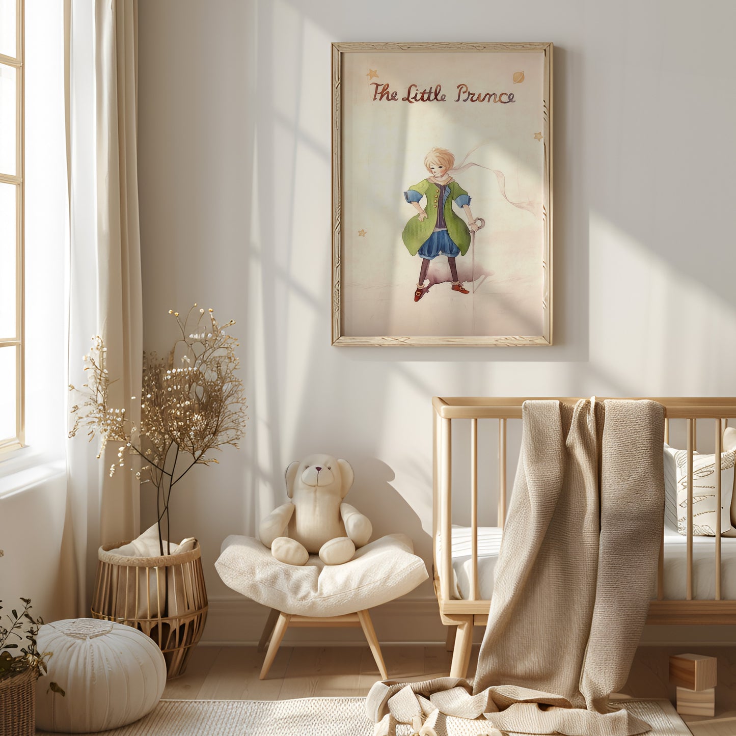 Den Lille Prinsen, retro illustration för barnrummet.