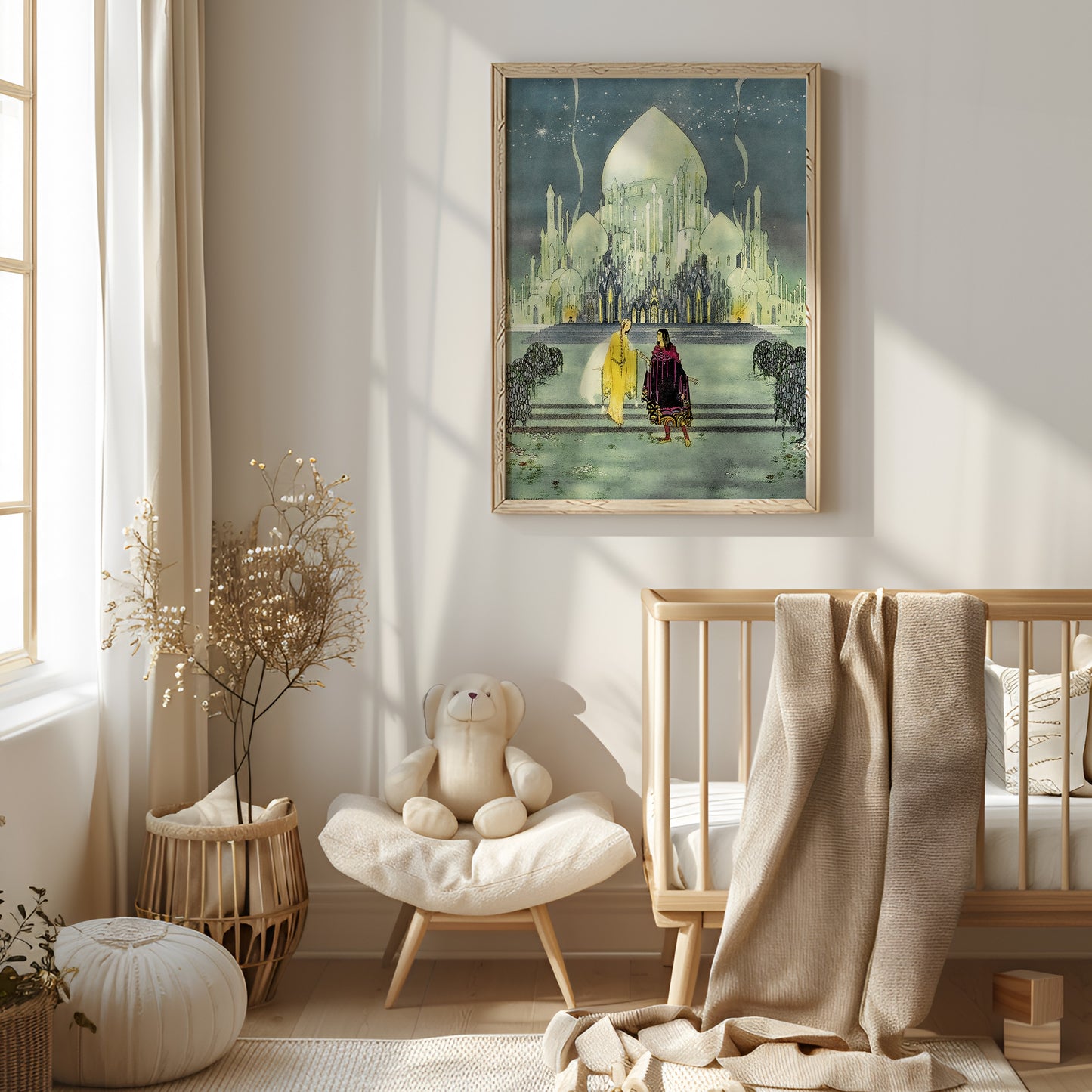 Magisk vintage poster för barnrummet, Taj Mahal.