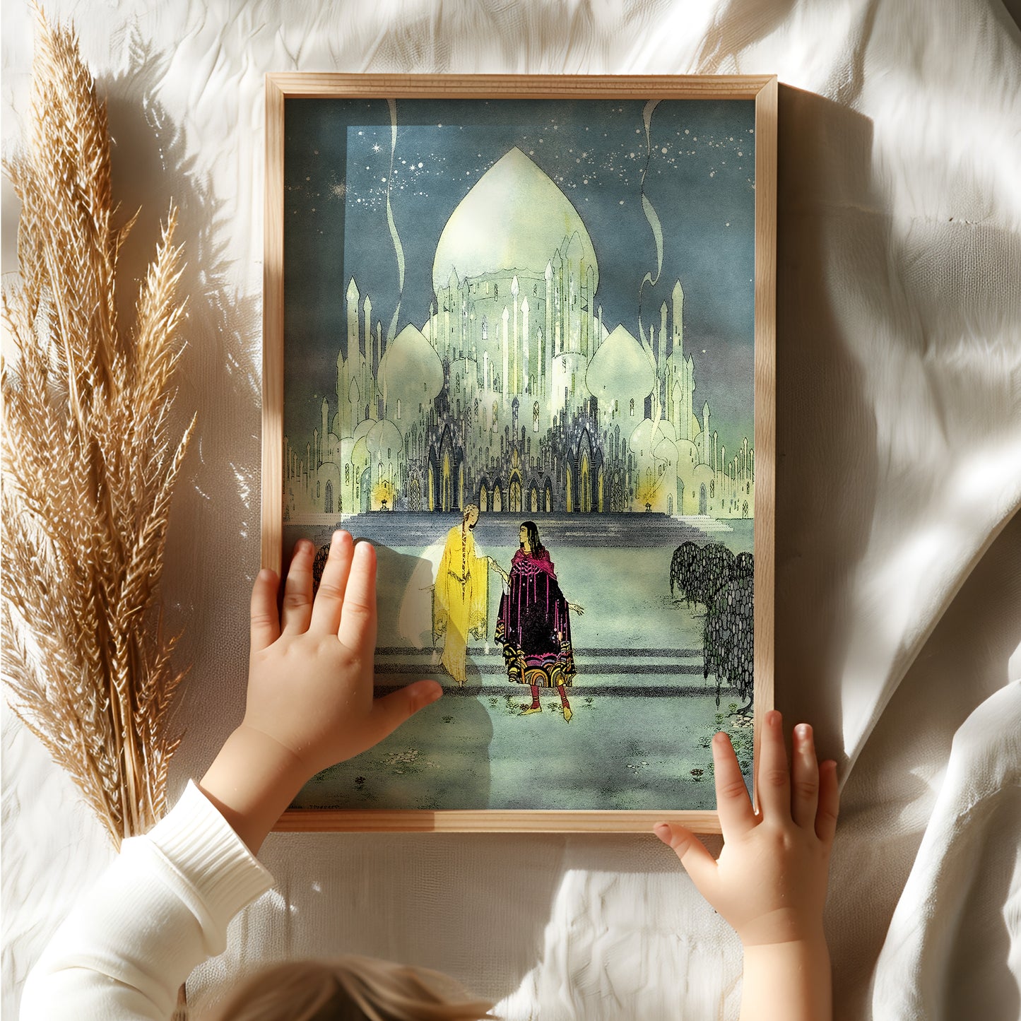 Magisk vintage poster för barnrummet, Taj Mahal.