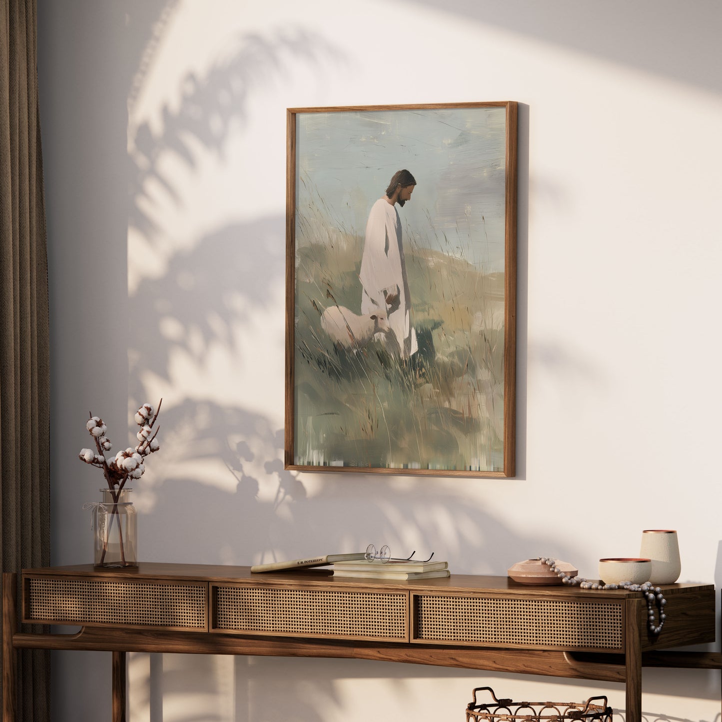 Jesus den goda herden Poster i modern stil.