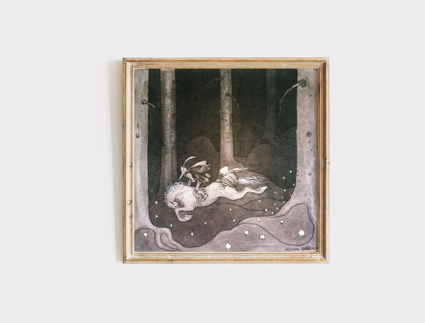 John Bauer poster, riddare i skogen.
