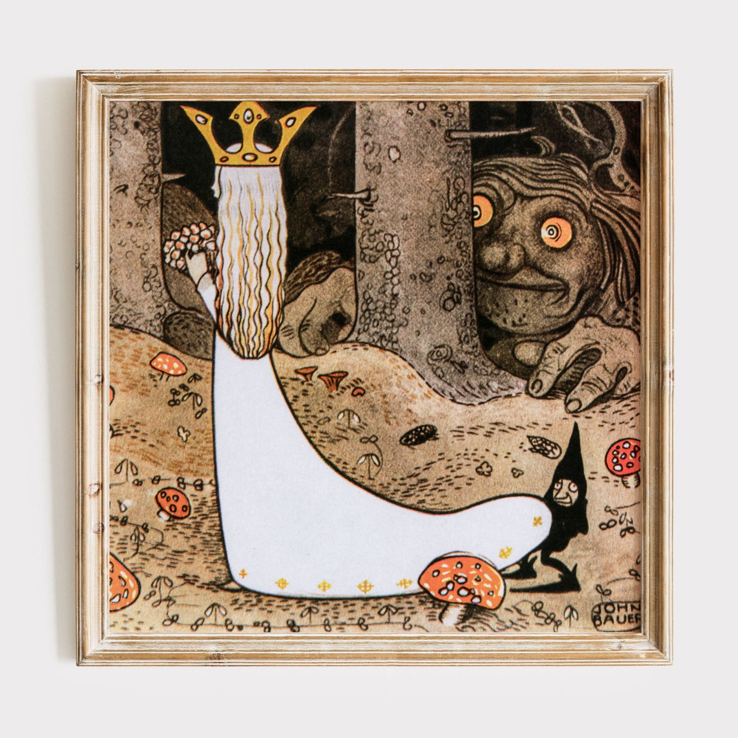 John Bauer poster, prinsessa i trollskogen.