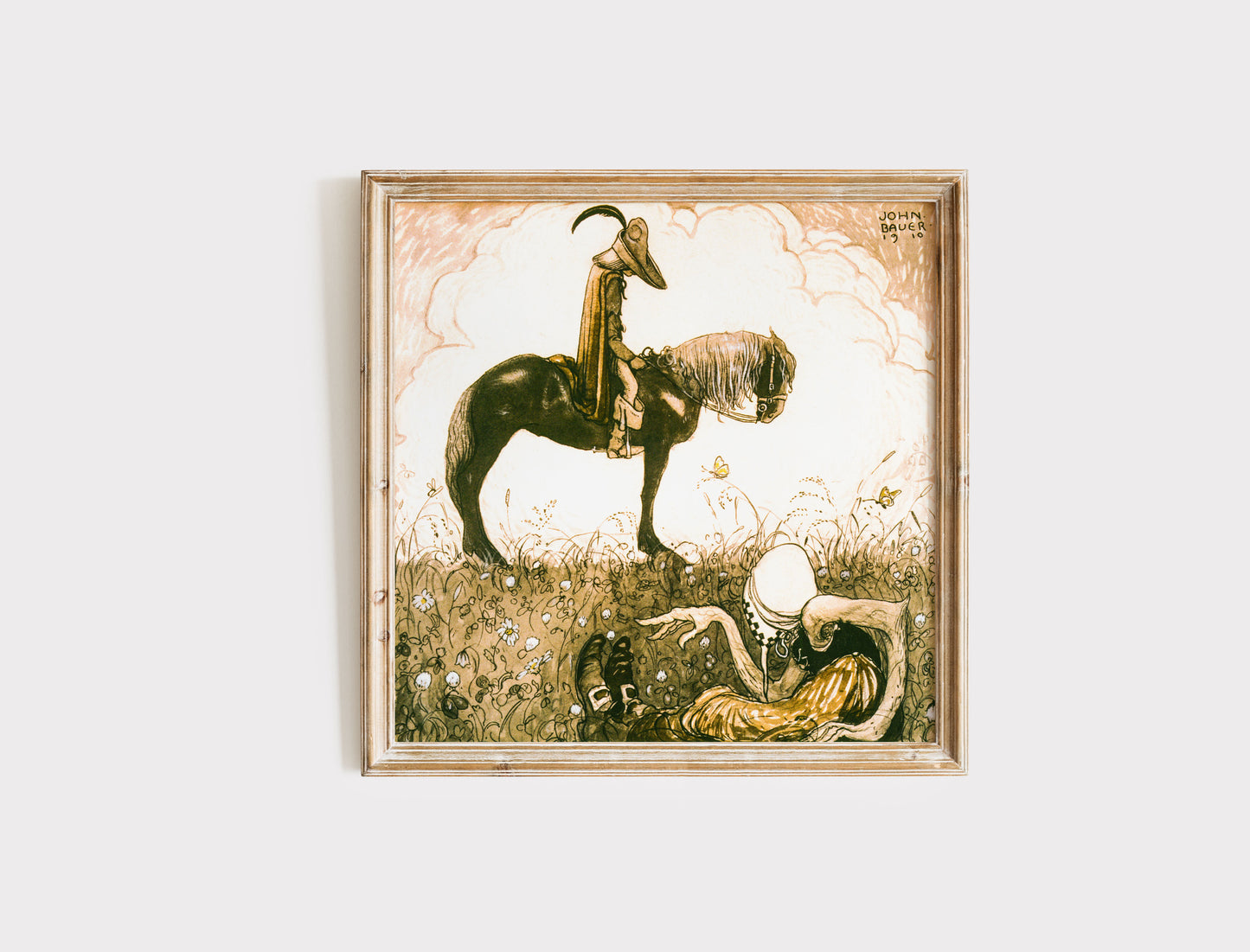Häxan och prinsen, illustration av John Bauer.