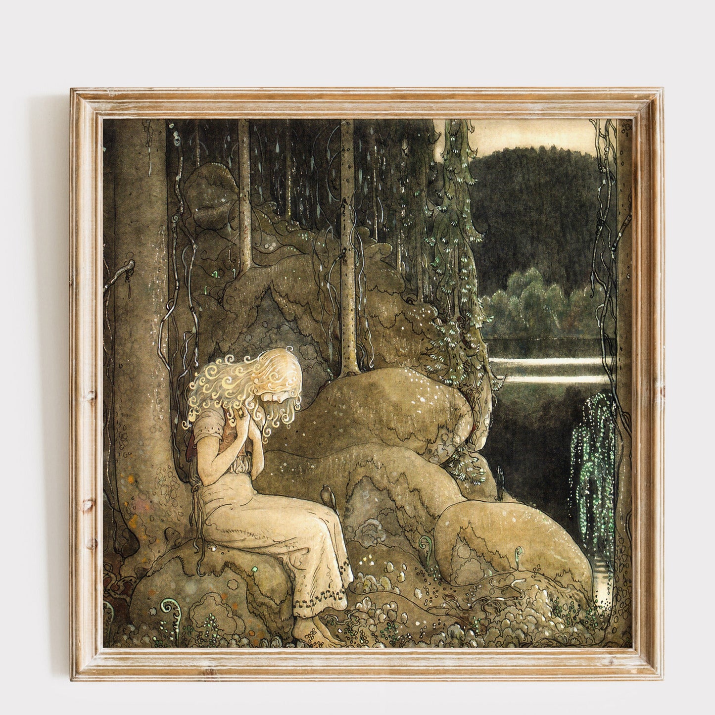 John Bauer poster, prinsessa i skogen.