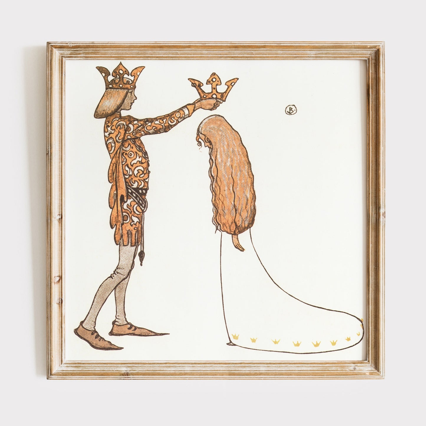 Klassisk poster av John Bauer, prins och prinsessa.
