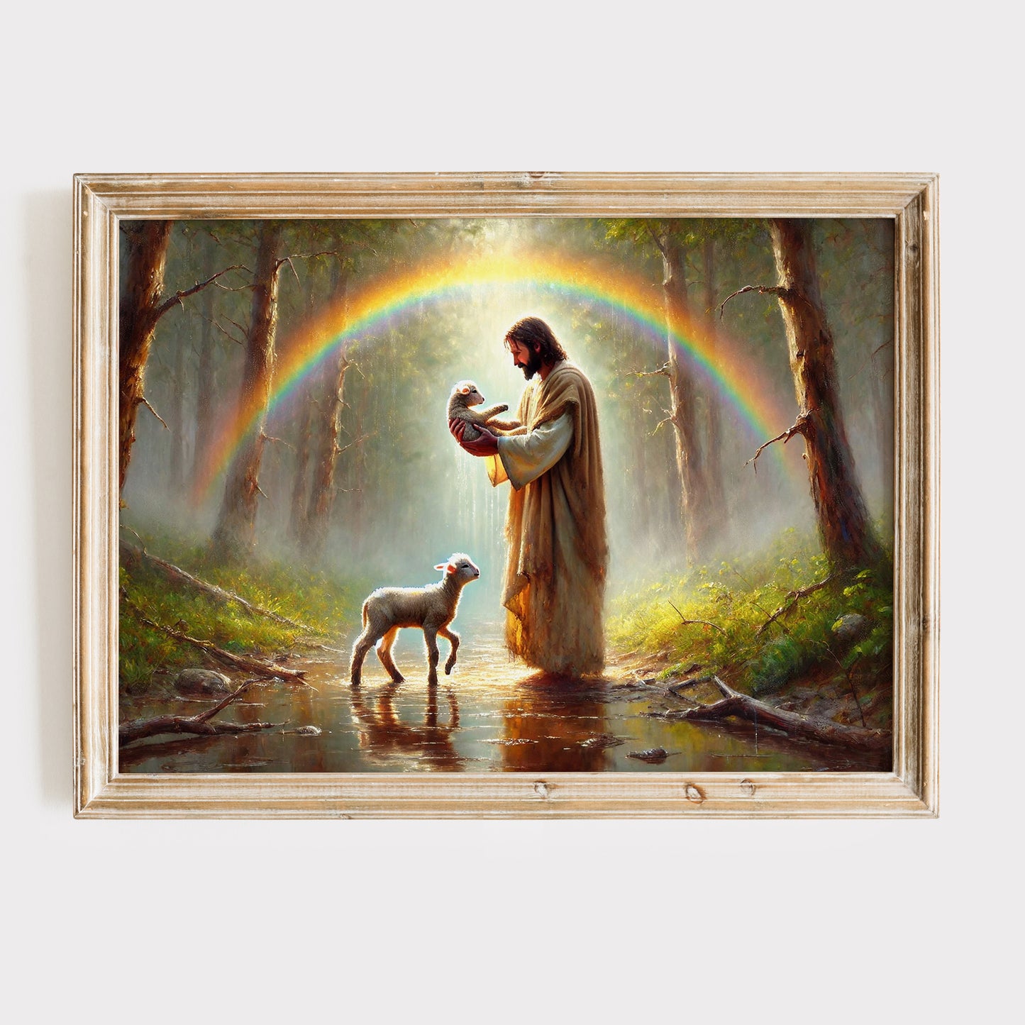 Jesus, Den gode herden Poster, Herren är min herde oljemålning.