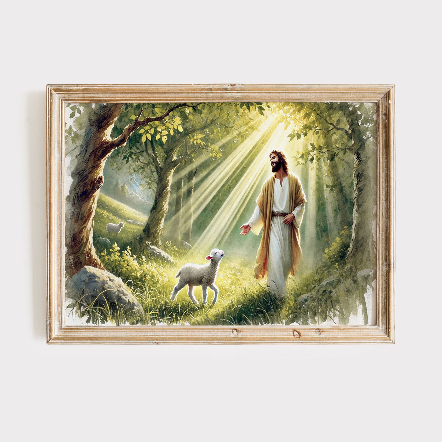 Jesus hittar det bortsprungna lammet poster.