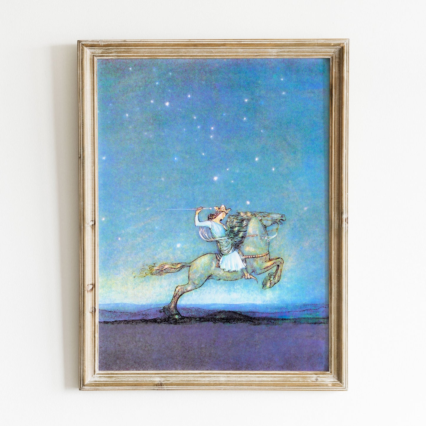 John Bauer poster, prins på häst.