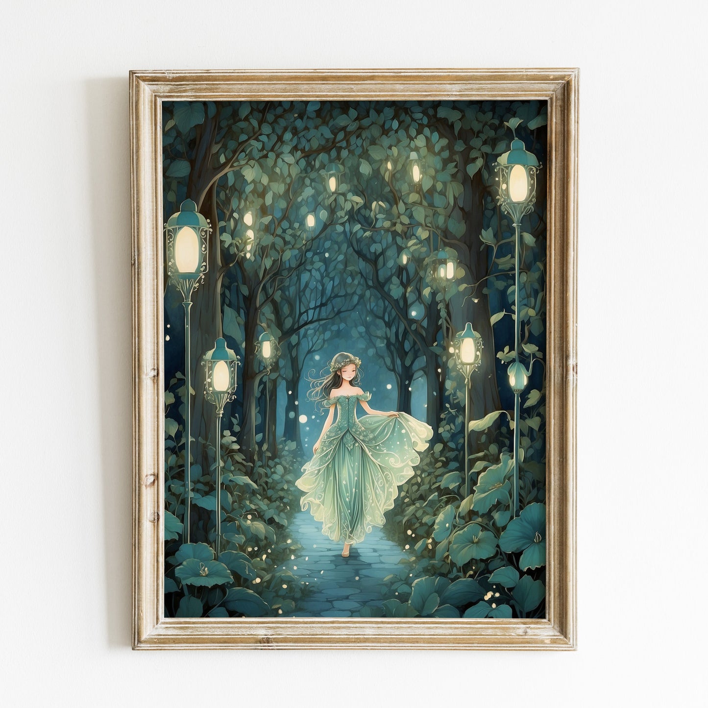 Poster, prinsessa i magsik spirituell skog.