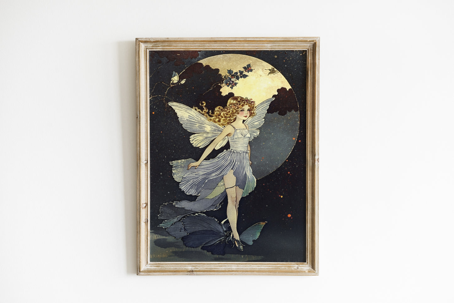 Poster, 1920s älva under fullmåne.