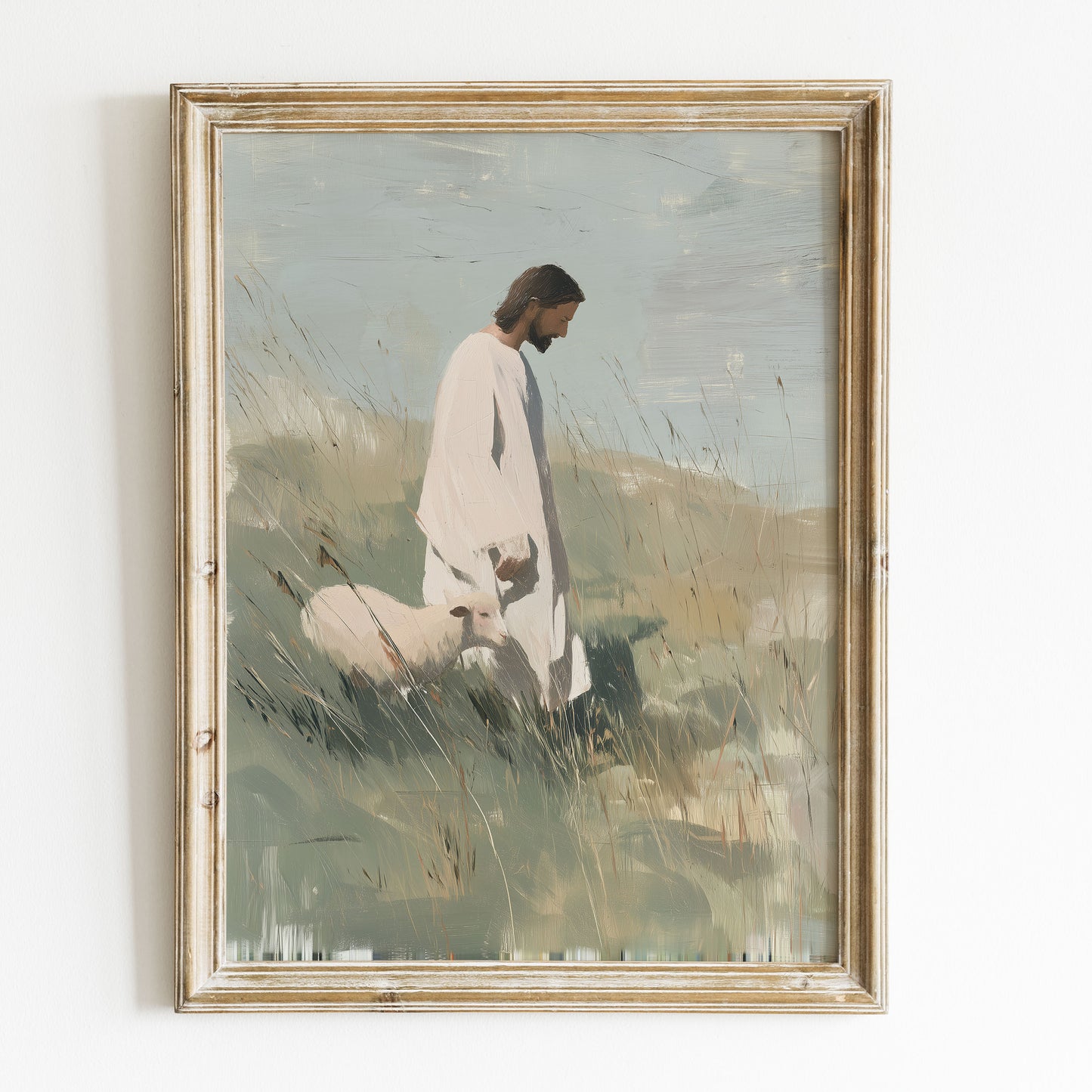 Jesus den goda herden Poster i modern stil.