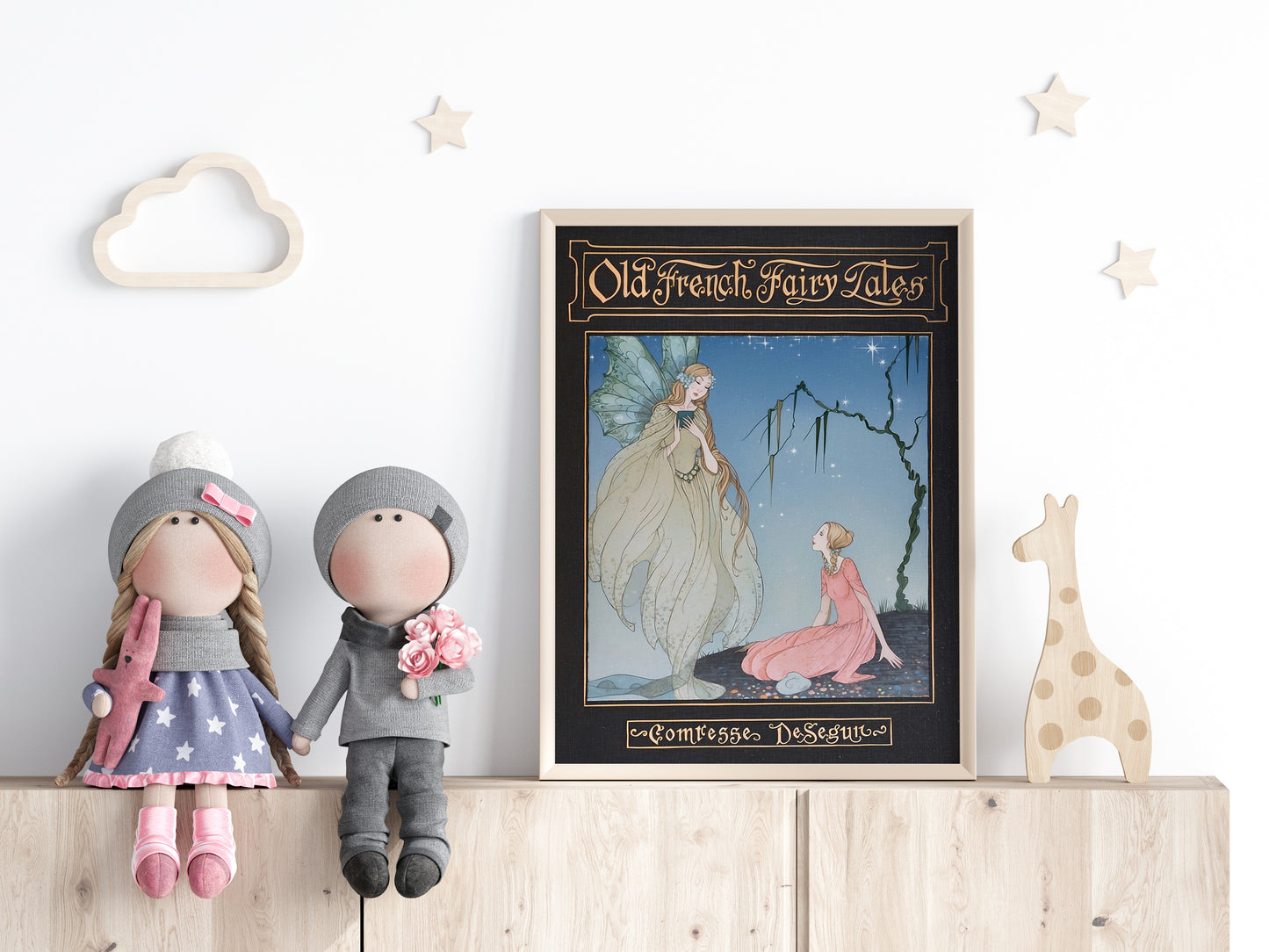 Poster, vintage bokomslag, old french fairy tales.