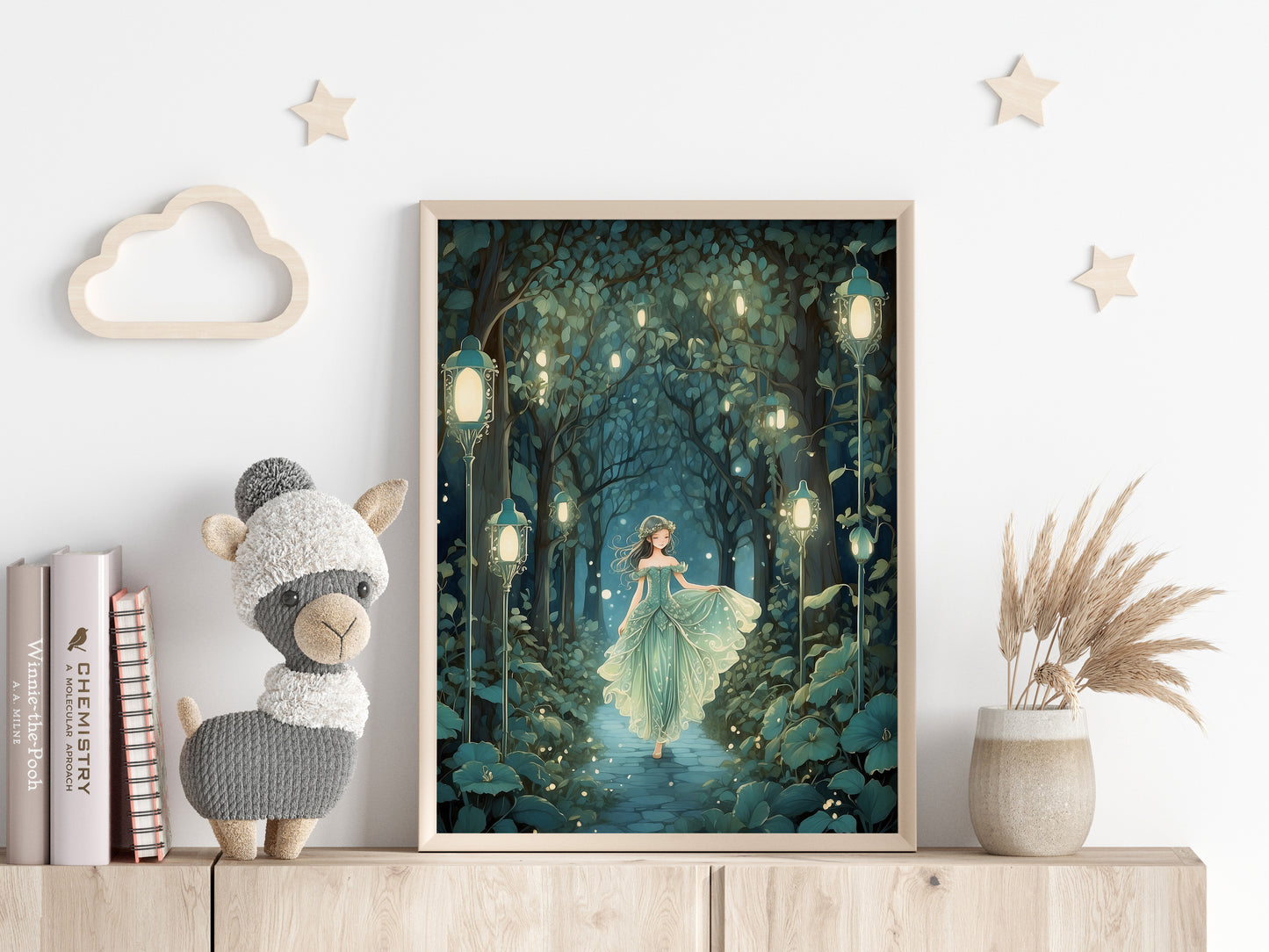 Poster, prinsessa i magsik spirituell skog.