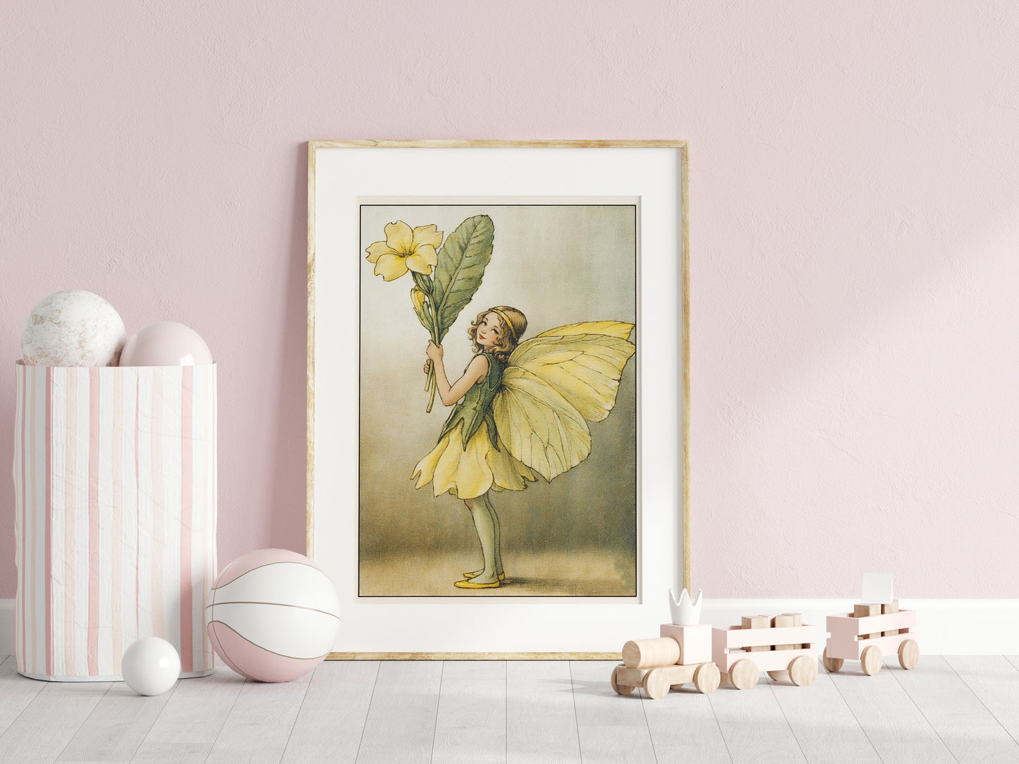 Poster, vintage flower fairy illustration.