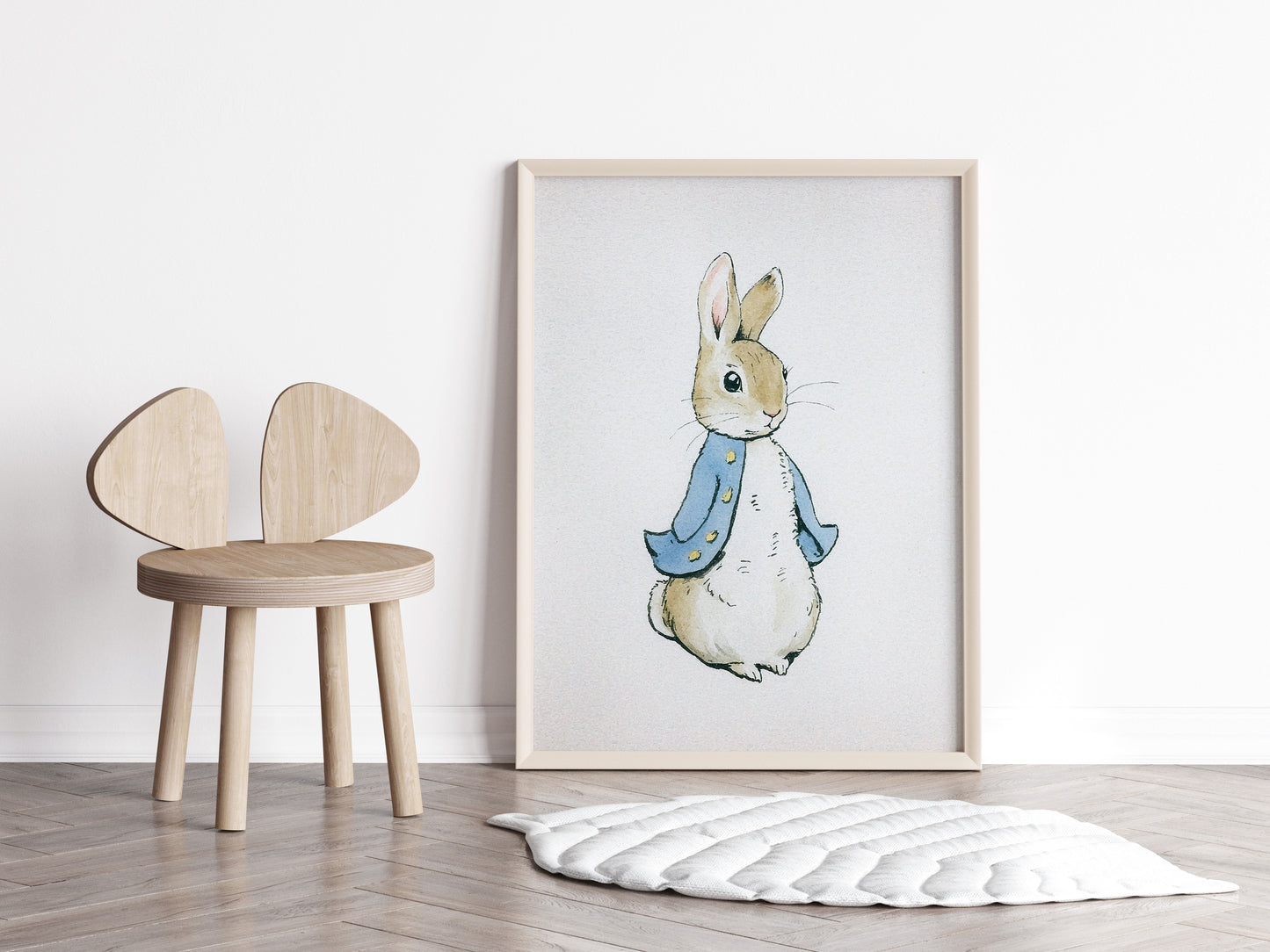 Klassisk Beatrix Potter "Peter Rabbit" illustration för barnrummet.