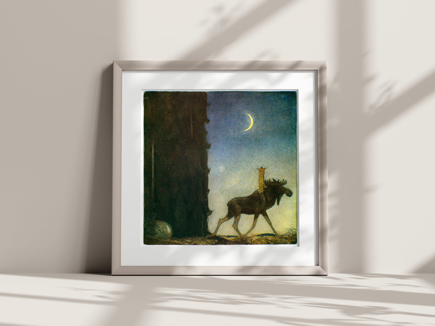Vintage poster, prinsessa och älg av John Bauer.