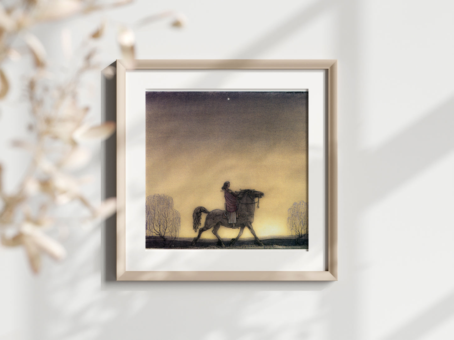 John Bauer poster, riddare i skymning.